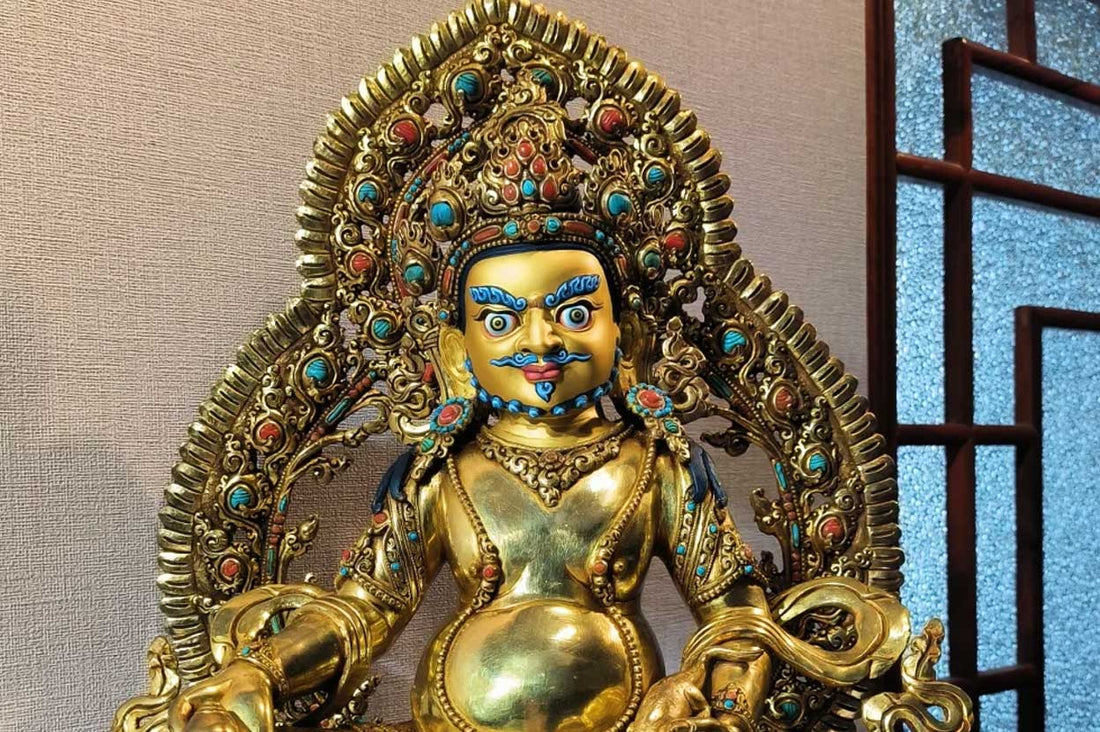 Brushstrokes of Tranquility: Painting the Purple Copper Buddha Statue