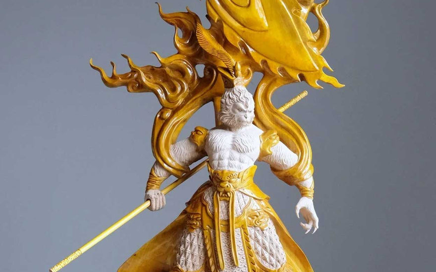 The Transcendent Monkey King: Unveiling the Iconic Wukong in White Jade Marble Buddha Statues
