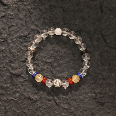 Wisdom Healing Vairocana Clear Quartz Buddha Bracelet