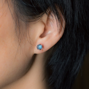 Tranquil Moonlight Silver Stud Earrings for Serenity and Balance