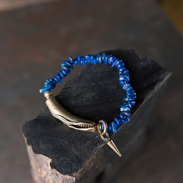 Ocean Mind Lapis Lazuli Brass Healing Bracelet