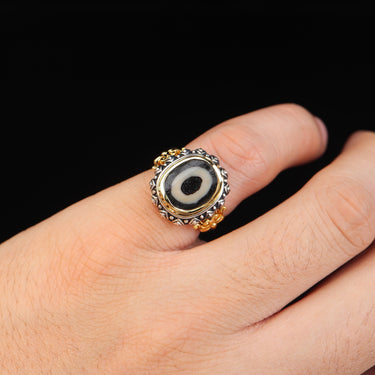 【Unique Item】Harmonious Interpersonal Relationships Dzi Bead Ring