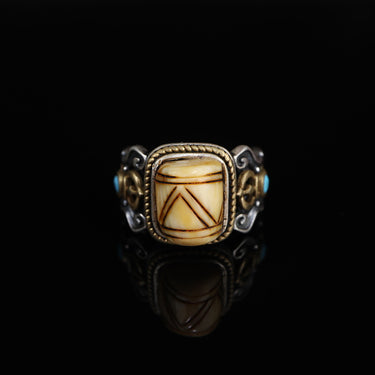 【Unique Item】Hand-Forged Tibetan Silver Dazi Ring