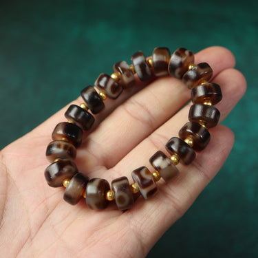 【Unique Item】Old Mine Agate Broken Dzi Bead Bracelet