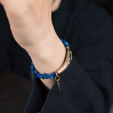 Ocean Mind Lapis Lazuli Brass Healing Bracelet