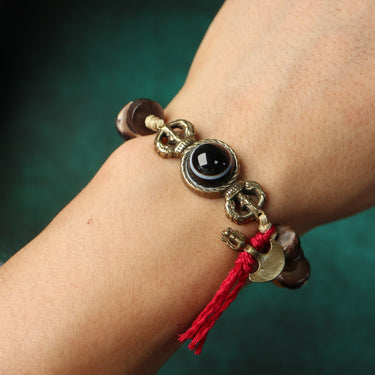 【Unique Item】Natural Eye Bead Broken Bead Cow Bone Bead Bracelet