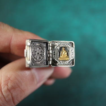 【Unique Item】Gau Box Live Mouth Dzi Beads Ring