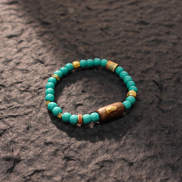 Prosperity & Healing Turquoise Bracelet with Buddha Charm