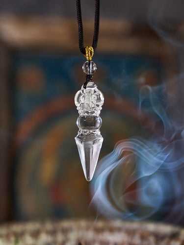 Vajra Demon Subduing Pestle Obstruction Removal Crystal Kailash Energy Blessing Himalaya Tibetan White Crystal