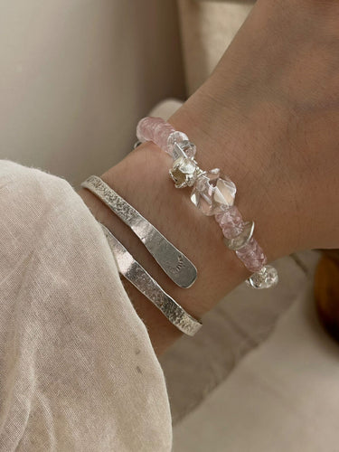 Sacred Aura Rose & Clear Quartz Bracelet