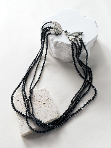Celestial Wings Multi-Strand Onyx Necklace