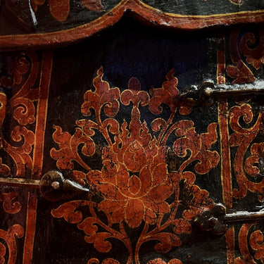 Painted Zhipazha Tibetan Leather Box puretibetan