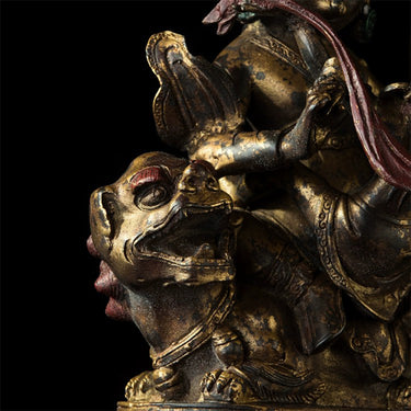 17世纪-毗沙门天(财宝天王)-利马铜鎏金-唐密 puretibetan