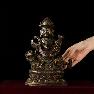 17世纪-毗沙门天(财宝天王)-利马铜鎏金-唐密 puretibetan