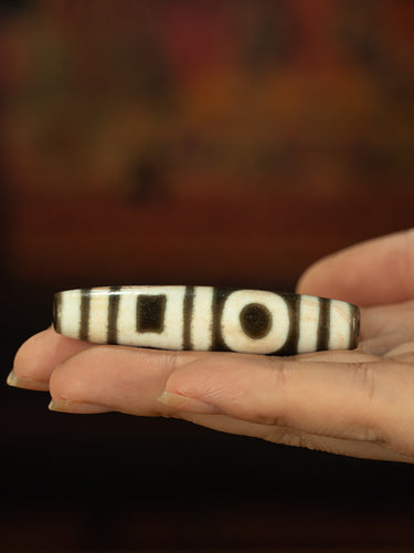 Tibetan Double Heaven Totem Dzambhala Pendant | Rare Nine-Eye Shale Stone Amulet