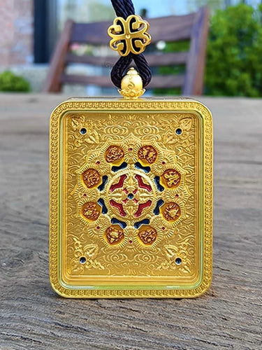 Hand-Painted Mount Kailash Thangka Gau Pendant