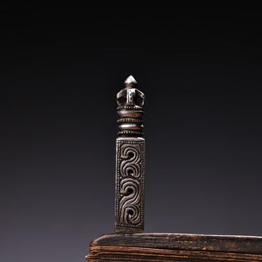 Auspicious Vajra Seal Pendant | Meteoric Iron Talisman Stamp for Protection and Blessings