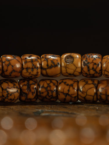 Qing Dynasty Style Tibetan Jadeized Perfect Star & Moon Bodhi 108-Bead Prayer Bracelet