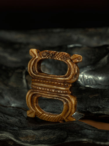 Qing Dynasty Style Tibetan Jadeized Old Material Prayer Book Bead Pendant