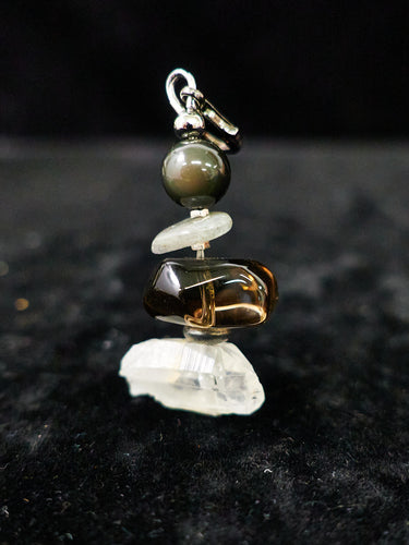Love Energy Gemstone Keychain – Moonstone Garnet Strawberry Quartz Rose Quartz