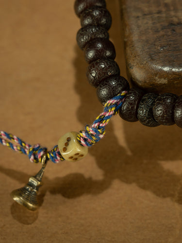 Ming Dynasty Style Tibetan Shrunken & Cracked Root Bodhi 108-Bead Prayer Beads
