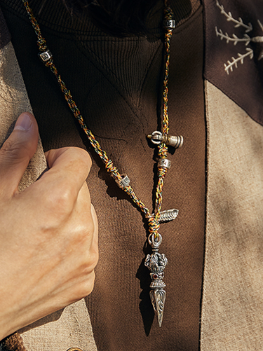 Multicolored Handcrafted Vajra Pendant Necklace