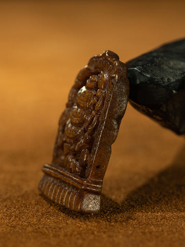 Ming Dynasty Style Tibetan High-Yu Carved Angry Padmasambhava Scorpion Talisman Pendant