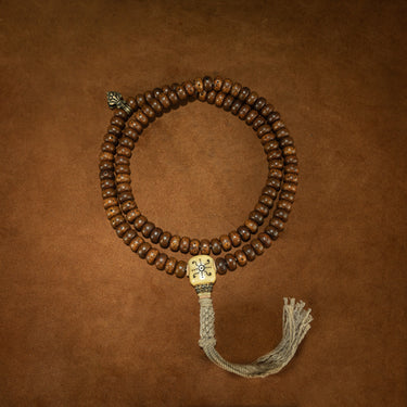 Sacred Lotus: Qing Dynasty Bodhi Seed 108 Mala Necklace