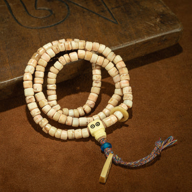 Mantra of Completion – 19th Century 108-Bead Bone Mala Necklace