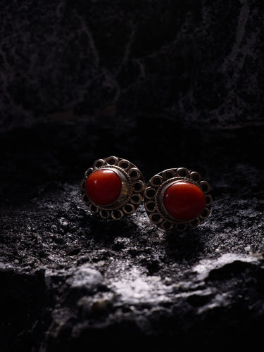 Vital Energy Red Coral Stud Earrings – Sterling Silver Love & Vitality