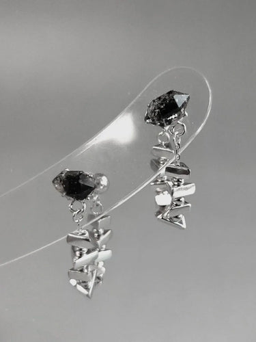Courage Empowerment Crystal Stud Earrings | Sterling Silver Modern Design
