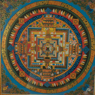 Contemporary Sacred Mandala – Hand-Painted Thangka by Master Renqing Cairang