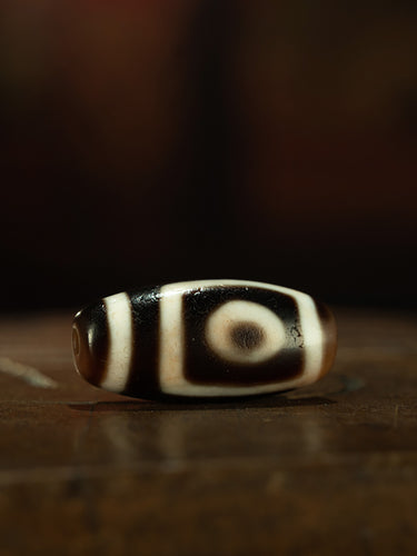 Tibetan Pure Cinnabar Dzi Bead Pendant | King-Level Two-Eye Gate Dzi Amulet