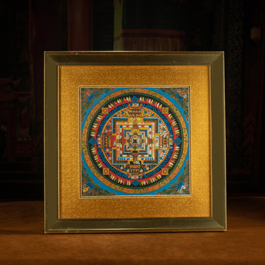Contemporary Sacred Mandala – Hand-Painted Thangka by Master Renqing Cairang