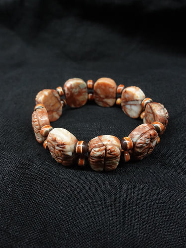 【Unique Item】 God of Wealth Mantra Dragon Pattern Sharira Beads Dzi Bead Bracelet