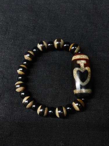 【Unique Item】Large Plate Bottle-shaped Dzi Bead Bracelet