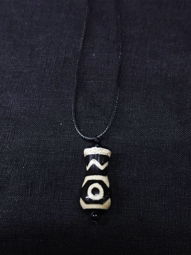 【Unique Item】Water Wave Tiger Tooth Pattern Dzi bead Combined Treasure Bottle Pendant for healthy and wealthy
