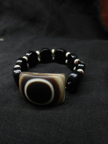【Unique Item】 Blessing Natural Dzi bead bracelet