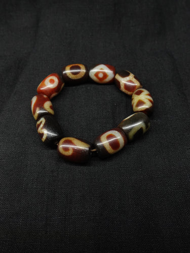 【Unique Item】 Large Dzi bead Multi-Totem Bracelet for Wealth and Blessing