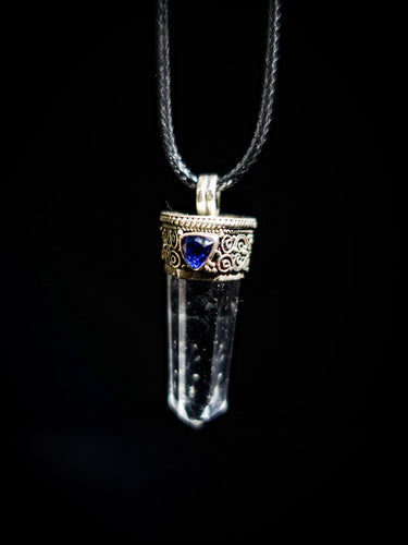 Amplify Wisdom Clarity Pendant | Clear Quartz & Sapphire Sterling Silver