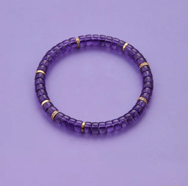Intuition & Spiritual Growth Bracelet | Amethyst and Gold-Plated Design