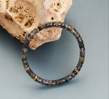 Wealth & Luck Enhancement Bracelet | Black Tourmaline & Gold-Plated Silver Design