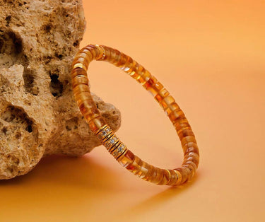 Natural Healing and Spiritual Balance Bracelet | Yellow Pagoda Crystal Silver-Plated Energy Bracelet