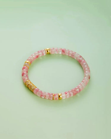 Inner Strength & Harmony Bracelet | Rose Quartz & Gold-Plated Silver Material