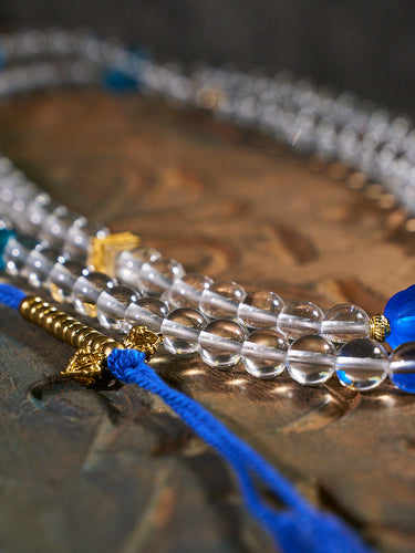 108 Mala Beads Crystal Healing Dorje Symbol Necklace