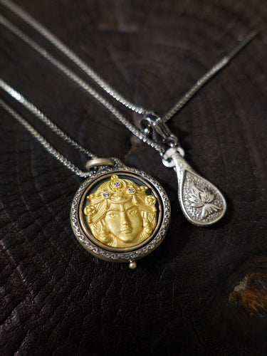 Sterling Silver Gilded Zakirum Dual-Side Rotating Pendant