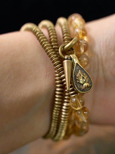 Gold Prosperity Citrine Wrap Bracelet – Energy & Abundance