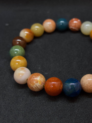 Agatized Coral Harmony Energy Bead Bracelet