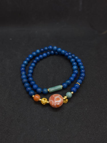 Agatized Coral Dual-Layer Energy Bracelet