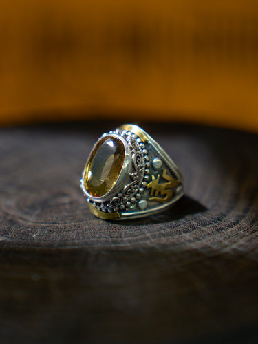 Citrine Silver Ring Wealth Attracting Spiritual Healing Jewelry